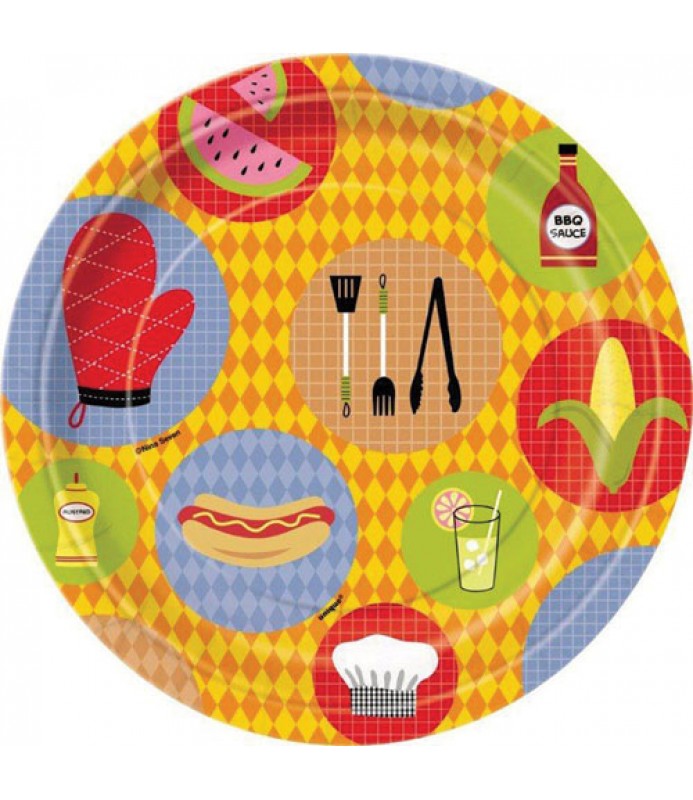 Barbecue Cookout Large Paper Plates (8ct) 