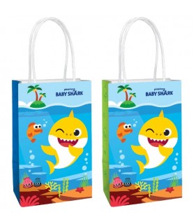Baby Shark Party Kraft Paper Favor Bags (8ct)