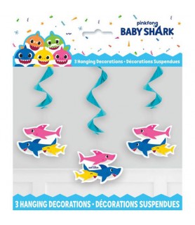 Baby Shark Hanging Swirl Decorations (3ct)