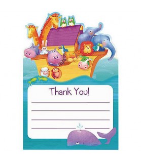 Baby Shower 'Two by Two' Noah's Ark Thank You Notes w/ Envelopes (8ct)