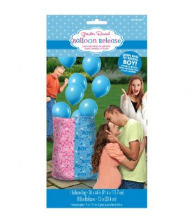 Baby Shower Gender Reveal 'Girl or Boy' Boy Balloon Release Kit (9pc)