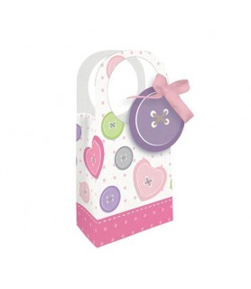 Baby Shower 'Cute as a Button' Girl Favor Bags w/ Ribbon (12ct)