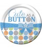 Baby Shower 'Cute as a Button' Boy Large Paper Plates (8ct)