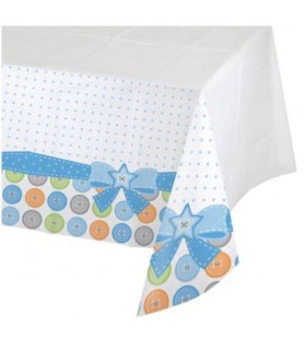 Baby Shower 'Cute as a Button' Boy Plastic Table Cover (1ct)