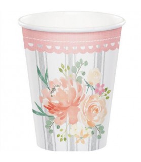 Baby Shower 'Farmhouse Floral' 9oz Paper Cups (8ct)