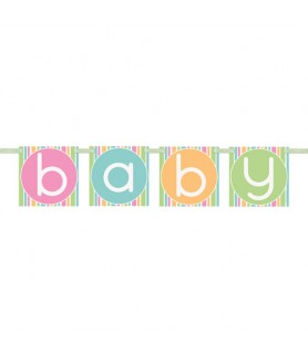 Baby Shower 'Pastel Polka Dots and Stripes' Square Banner (1ct)