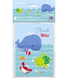 Baby Shower 'Under the Sea Pals' Thank You Notes w/ Envelopes (8ct)