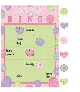Baby Shower 'Cute as a Button' Girl Gift Bingo Party Game (1ct)