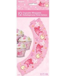 Baby Shower 'Clothesline Pink' Cupcake Wrappers (12ct)
