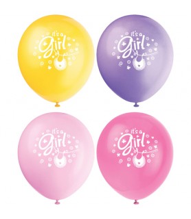 Baby Shower 'Clothesline Pink' Latex Balloons (8ct)