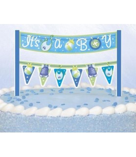 Baby Shower 'Clothesline Blue' Mini Cake Banner (1ct)