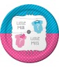 Baby Shower Gender Reveal 'Little Man or Little Miss' Large Paper Plates (8ct)