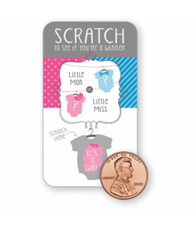 Baby Shower Gender Reveal 'Little Man or Little Miss' Girl Scratch Off Cards (12ct)