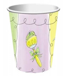 Baby Shower 'Bottles and Booties' 9oz Paper Cups (18ct)
