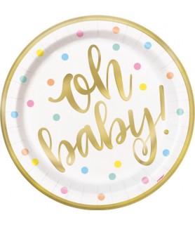 Baby Shower 'Oh Baby' Large Paper Plates (8ct)