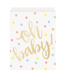 Baby Shower 'Oh Baby' Paper Favor Bags (8ct)