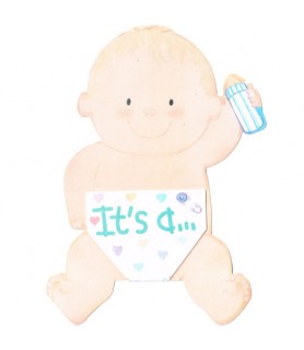 Baby Shower Gender Reveal 'It's a Boy' Birth Announcements w/ Envelopes (8ct)