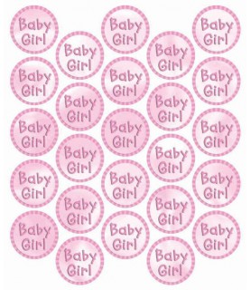 Baby Shower 'Baby Girl' Sticker Seals (1 sheet)