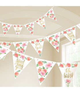 Baby Shower 'Sweet Floral' Pennant Banner Kit (15ft)
