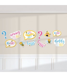 Baby Shower 'What Will it Bee?' Cutout Decorations (12pc)