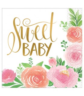 Baby Shower 'Sweet Floral' Lunch Napkins (16ct)