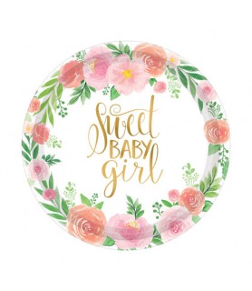 Baby Shower 'Sweet Floral' Small Paper Plates (8ct)