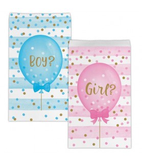 Baby Shower Gender Reveal 'Girl or Boy Balloons' Paper Favor Bags (10ct)