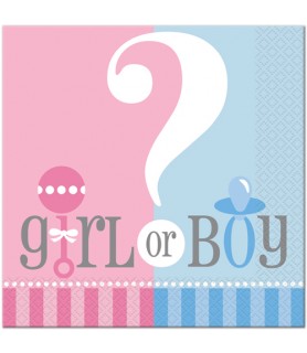Baby Shower Gender Reveal 'Girl or Boy' Lunch Napkins (20ct)