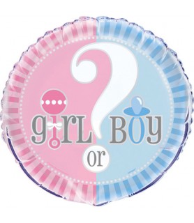 Baby Shower Gender Reveal 'Girl or Boy' Foil Mylar Balloon (1ct)