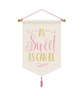 Baby Shower 'Sweet Floral' Deluxe Hanging Canvas Sign (1ct)