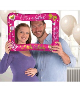 Baby Shower Gender Reveal 'Girl or Boy' Girl Inflatable Frame (1ct)