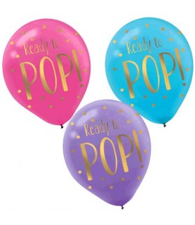 Baby Shower 'Ready to Pop' Latex Balloons (6ct)
