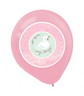 Baby Shower 'Sweet Swan' Latex Balloons (5ct)