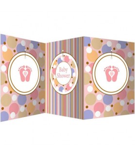 Baby Shower 'Tiny Toes Pink' Stand-Up Centerpiece (1ct)