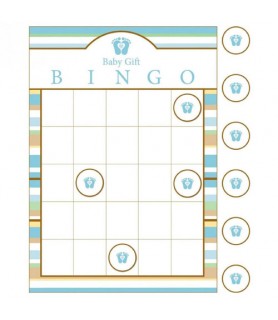 Baby Shower 'Tiny Toes Blue' Bingo Party Game (1ct)