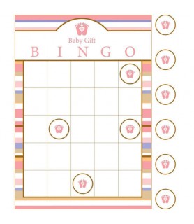 Baby Shower 'Tiny Toes Pink' Bingo Party Game (1ct)