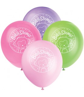 Baby Girl Monkey Latex Balloons (8ct)