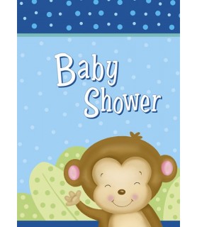 Baby Boy Monkey Invitations w/ Envelopes (8ct)