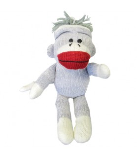 Baby Shower Small Gray Sock Monkey Plush Toy (1ct)