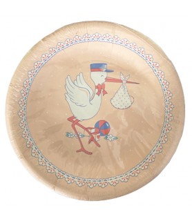 Baby Shower 'Vintage Sweet Stork' Large Paper Plates (10ct)