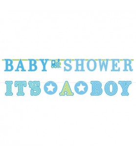 Baby Shower 'Welcome Little One Boy' Jumbo Letter Banner Kit (1ct)