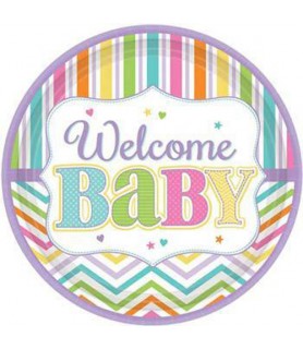 Baby Shower 'Baby Brights' Extra Large Paper Plates (18ct)