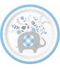 Baby Shower 'Blue Floral Elephant' Small Paper Plates (8ct)