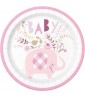 Baby Shower 'Pink Floral Elephant' Large Paper Plates (8ct)