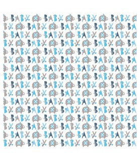 Baby Shower 'Blue Floral Elephant' Gift Wrap (1ct)