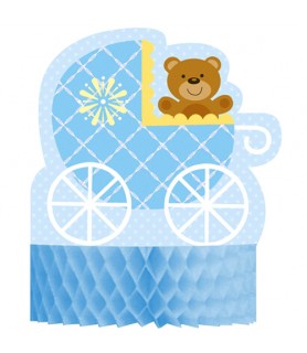 Baby Shower 'Teddy Baby Blue' Honeycomb Centerpiece (1ct)