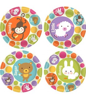 Baby Shower Baby Animal Dots Large Paper Plates (8ct)
