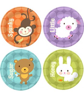 Baby Shower Baby Animal Dots Small Paper Plates (8ct)