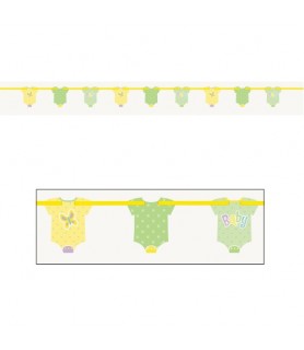 Baby Shower 'Polka Dots Green' Onesie Cutout Banner (1ct)