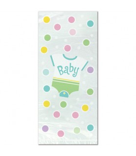 Baby Shower 'Polka Dots Green' Onesie Cello Favor Bags w/ Twist Ties (20ct)